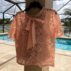 Coral lace top